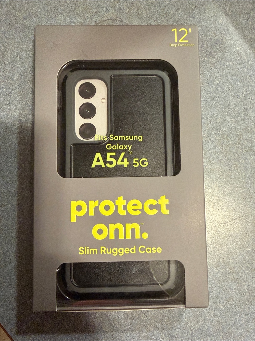 onn. Slim Rugged Case for Samsung Galaxy A54 5G - Black
